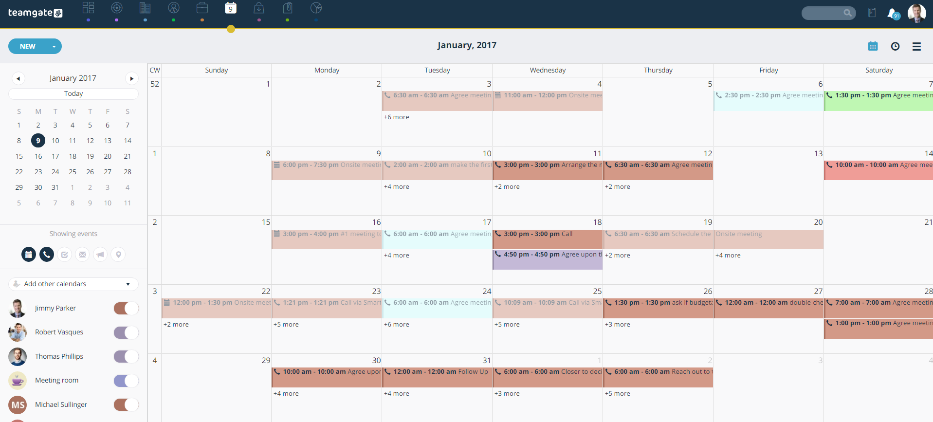 Organizer Plan Activities, Log Calls, Schedule Meetings Teamgate