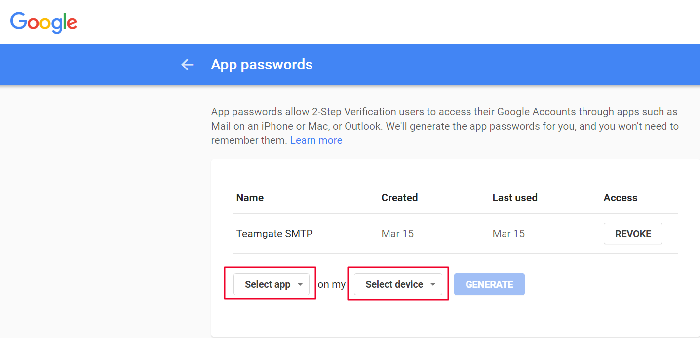 generate a google app password for setting up with messages on the mac