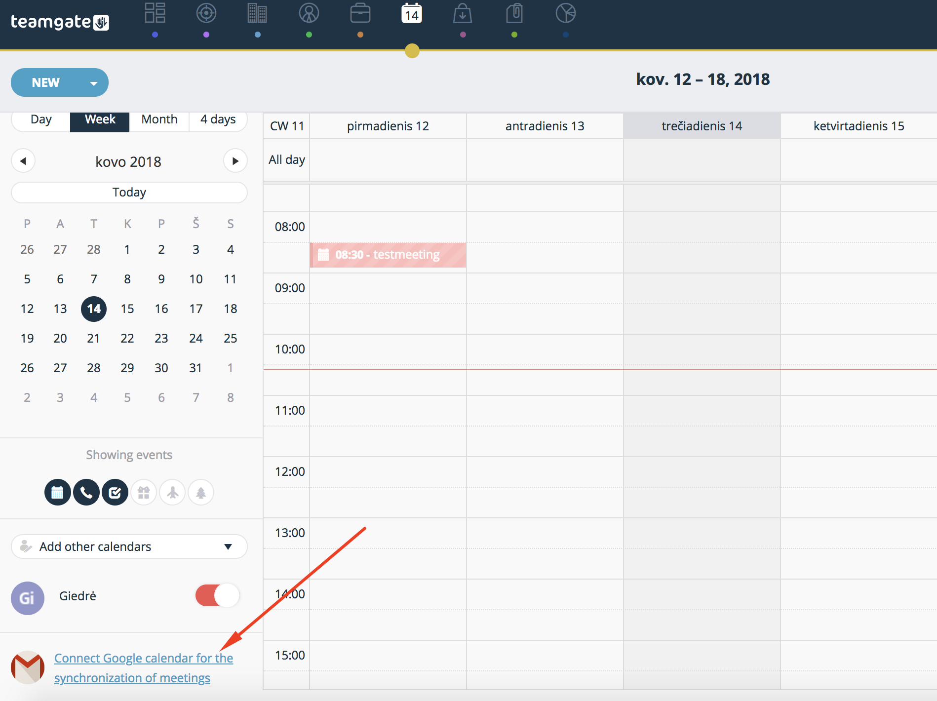 Google Calendar. Sync your meetings! Teamgate